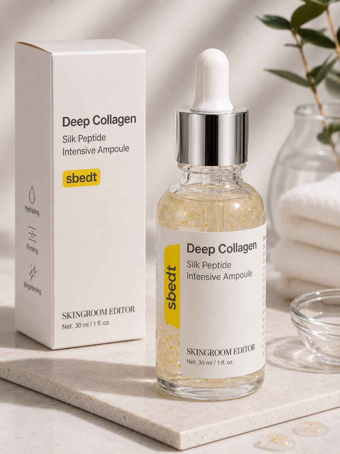 Frasco con gotero de la ampolla facial Deep Collagen de 30 ml