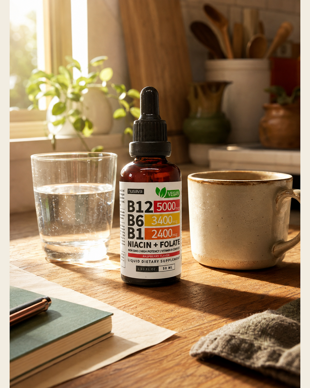 Vitamina B12 líquida — escena de uso