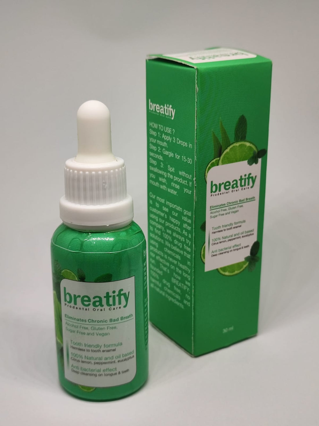 Envase y caja originales de Breatify
