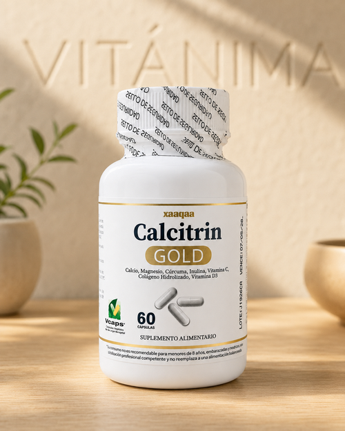 Frasco Calcitrin Gold en escena principal Vitánima
