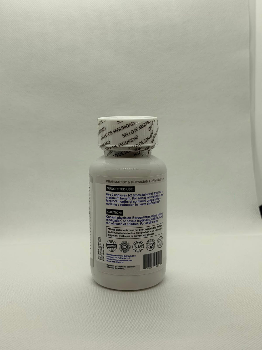 Indicaciones y advertencias de Nerve Support NeuraZenx