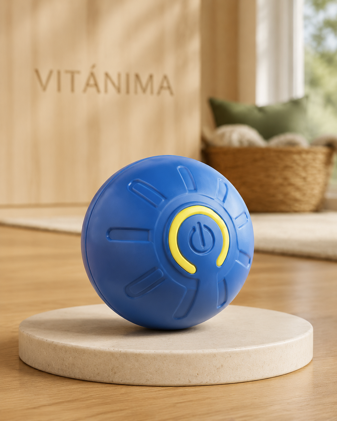 Pelota inteligente azul en escena principal Vitánima