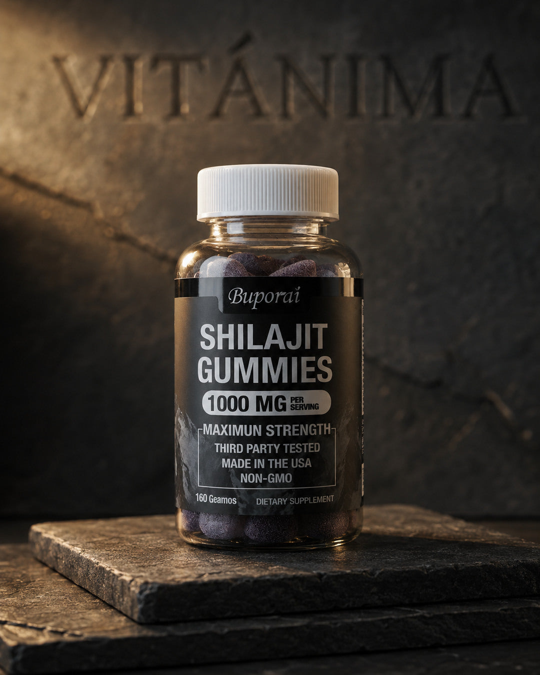 Frasco Shilajit Gummies en estación VITÁNIMA