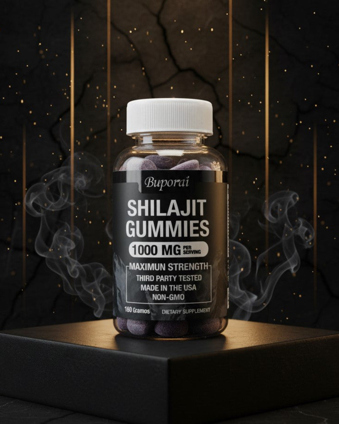 Foto real del frente de Shilajit Gummies